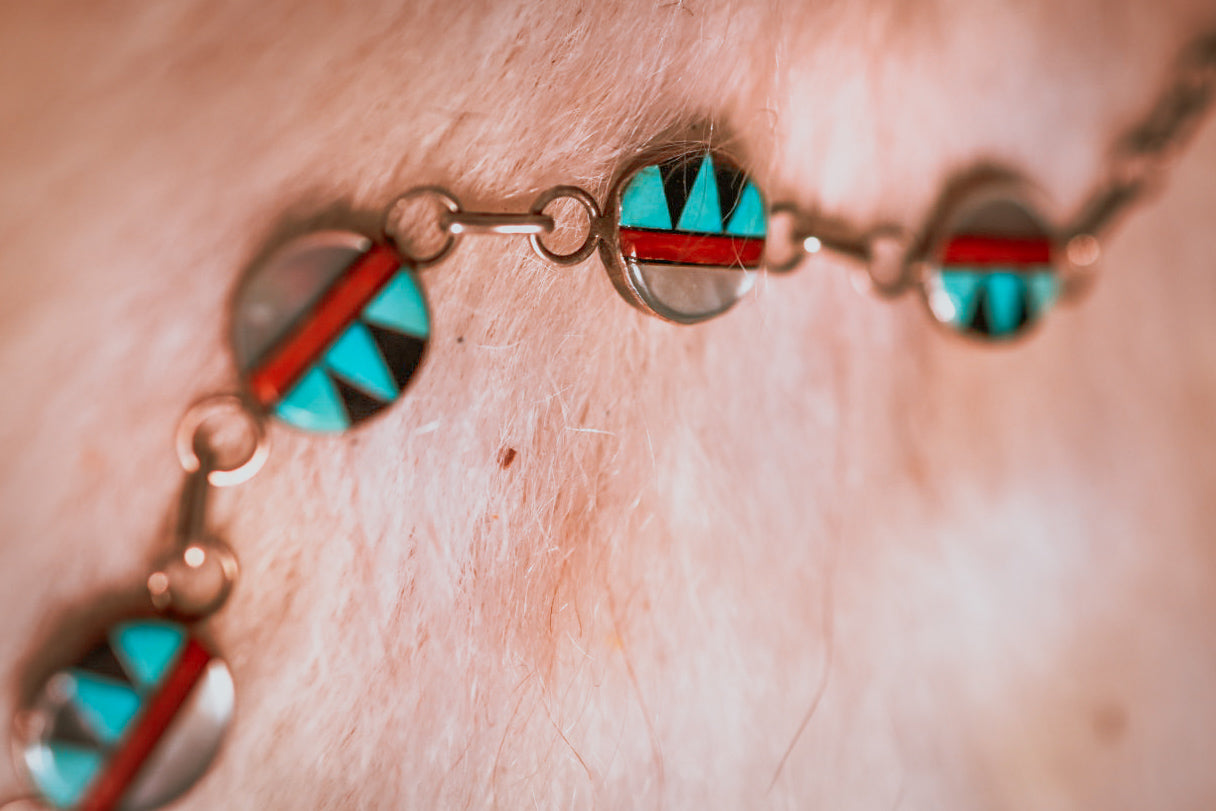 Zuni Link Bracelet - Smokin' Blues Turquoise