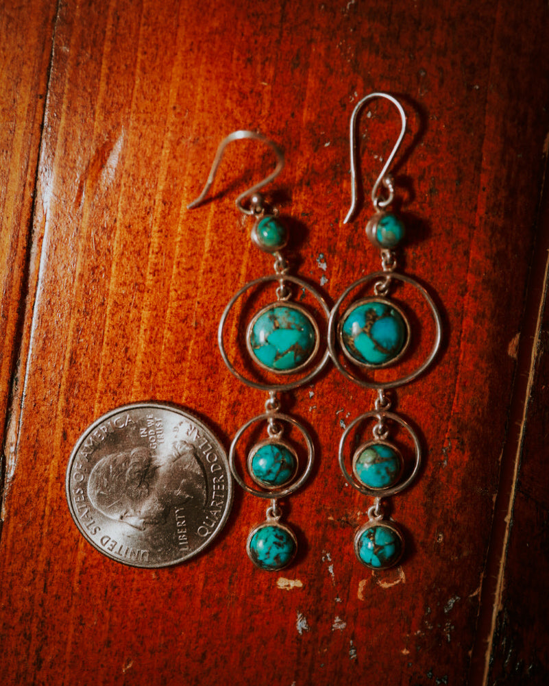 Turquoise earrings - Smokin' Blues Turquoise