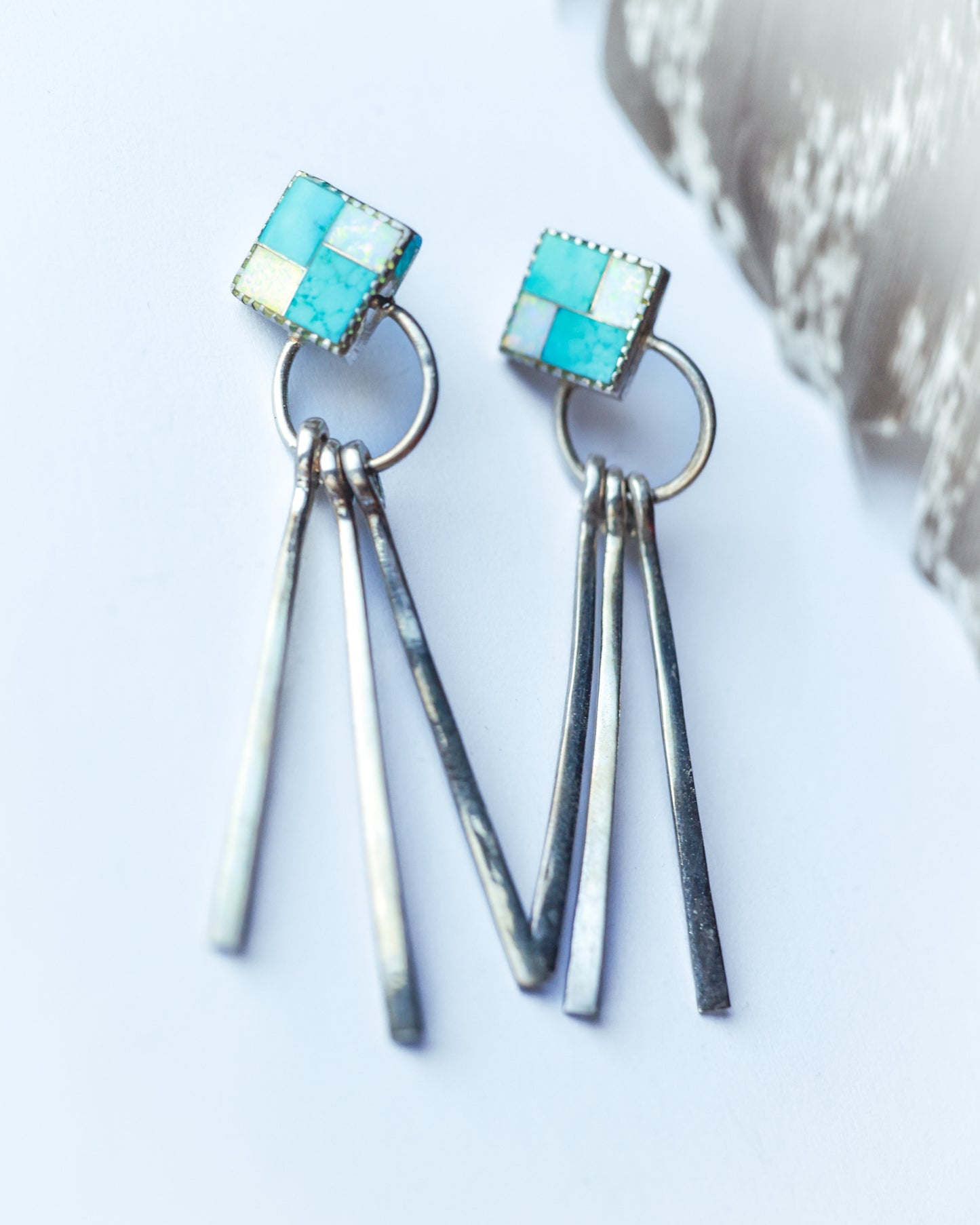 Turquoise Post Earrings - Smokin' Blues Turquoise