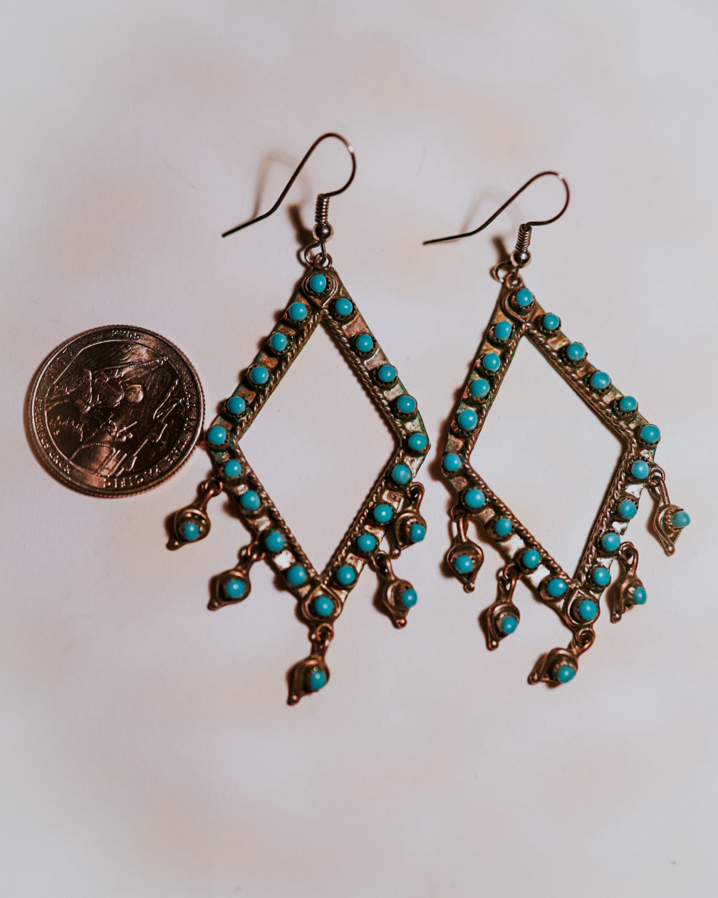 Turquoise Chandelier Earrings - Smokin' Blues Turquoise