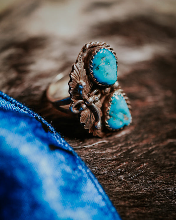 Turquoise Ring - Smokin' Blues Turquoise