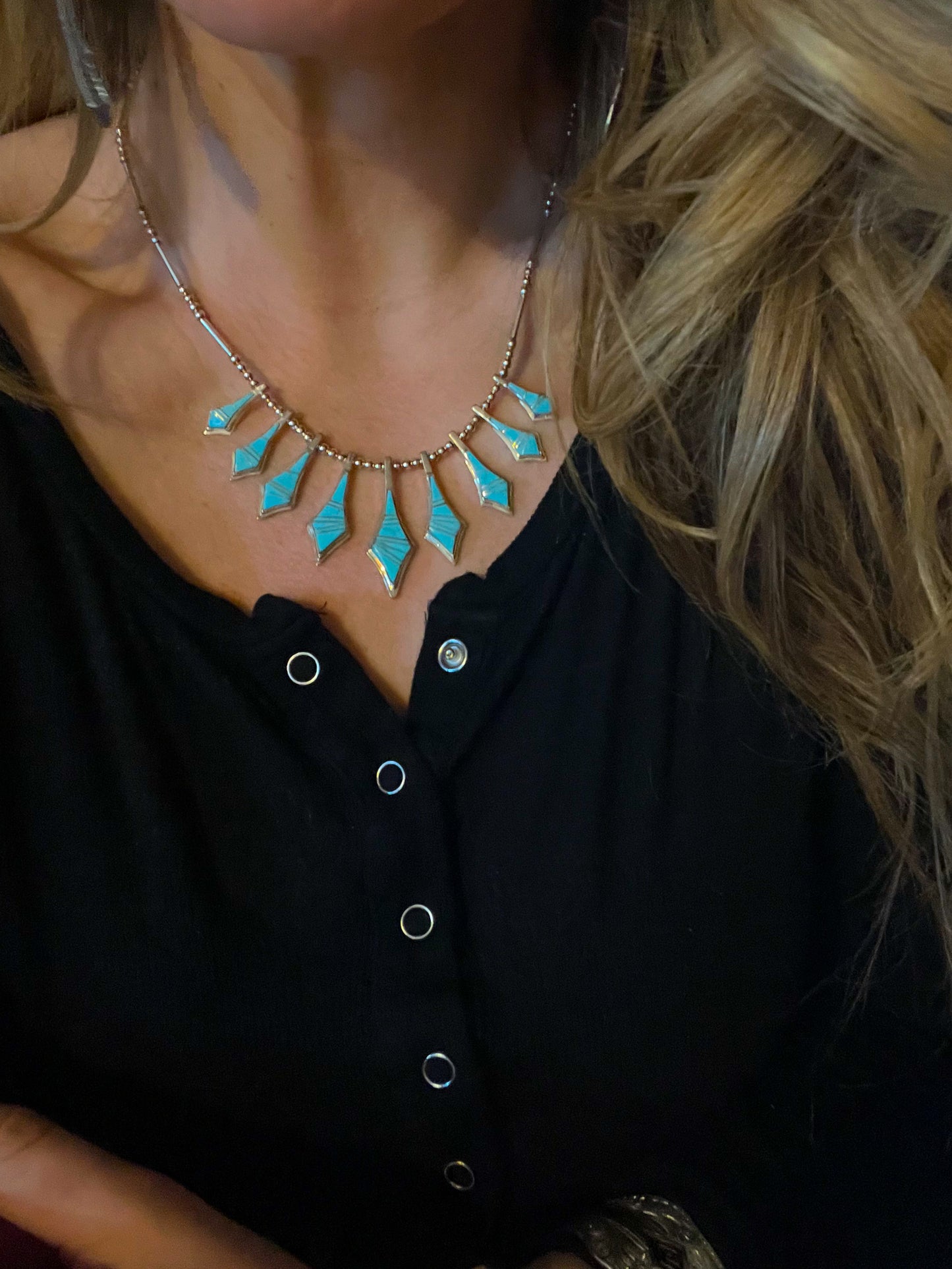 The Pocahontus Turquoise Inlay Necklace Set