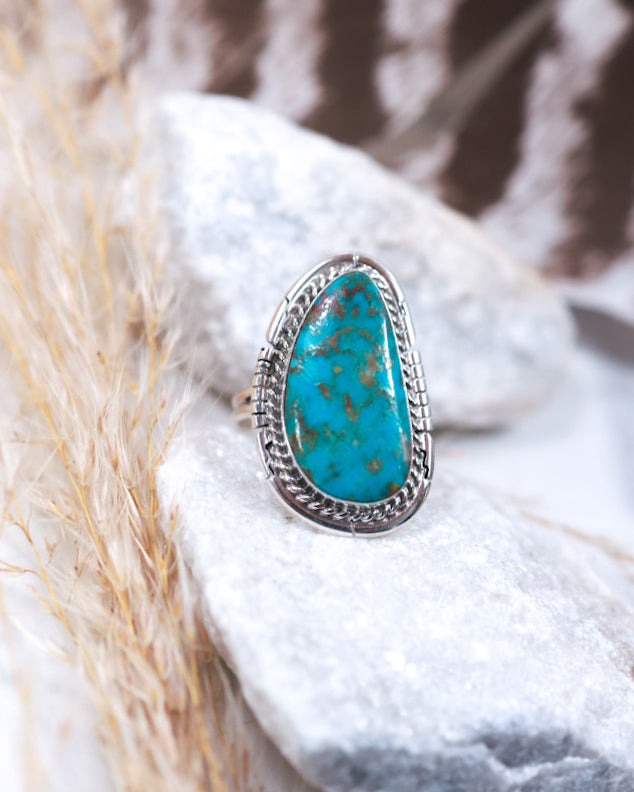 Turquoise Ring | Size 9 - Smokin' Blues Turquoise