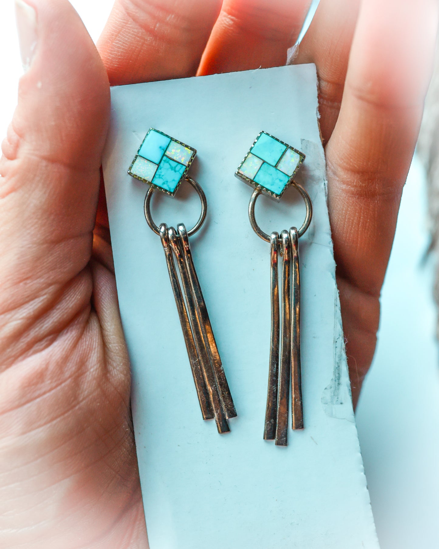 Turquoise Post Earrings - Smokin' Blues Turquoise