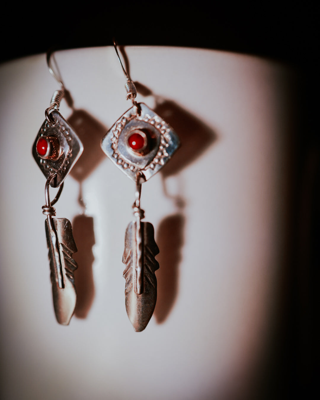 Coral Earrings - Smokin' Blues Turquoise