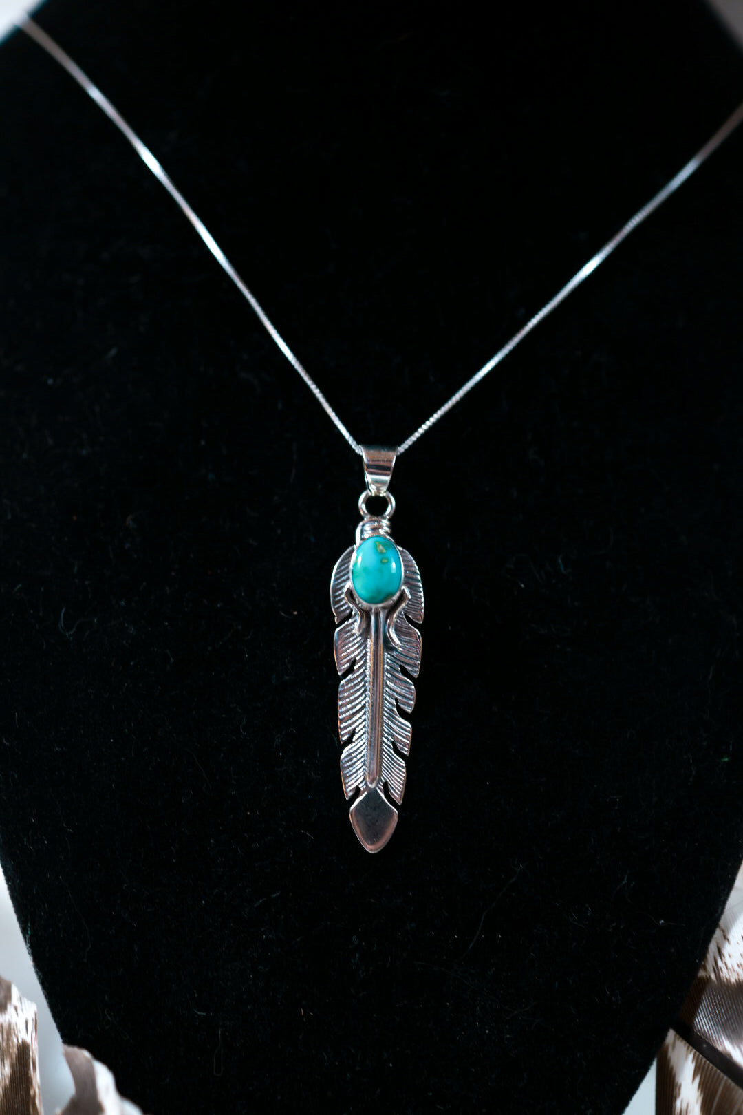 Turquoise Feather Necklace