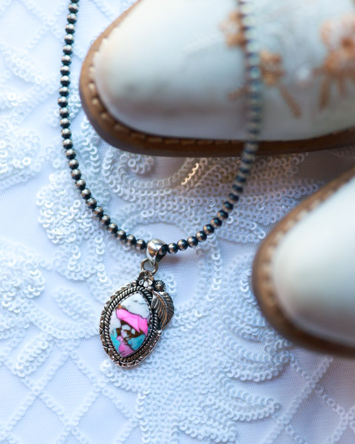 Cotton Candy Necklace - Smokin' Blues Turquoise
