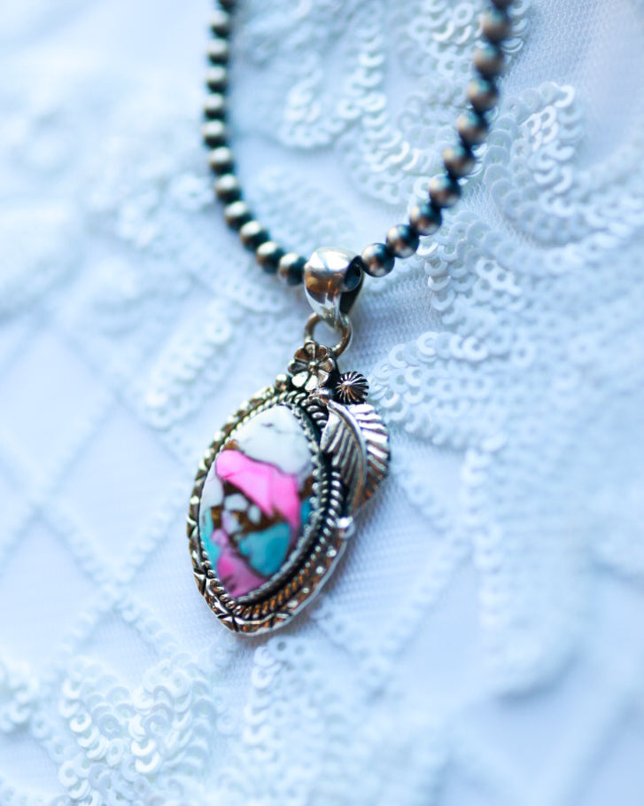 Cotton Candy Necklace - Smokin' Blues Turquoise
