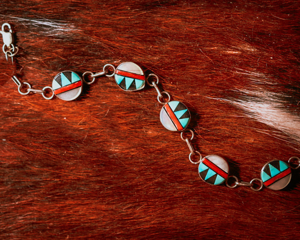 Zuni Link Bracelet - Smokin' Blues Turquoise