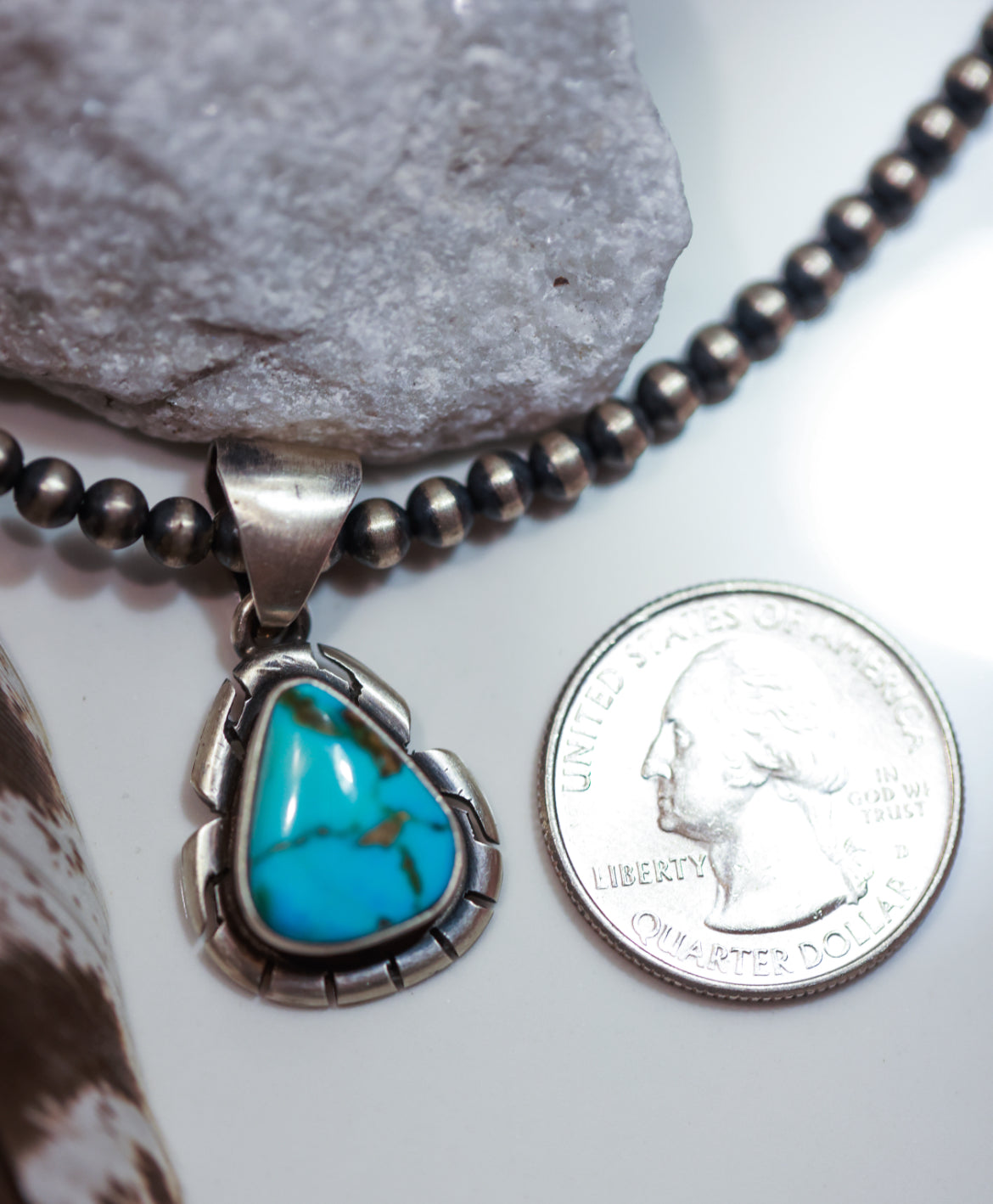 Turquoise pendant - Smokin' Blues Turquoise