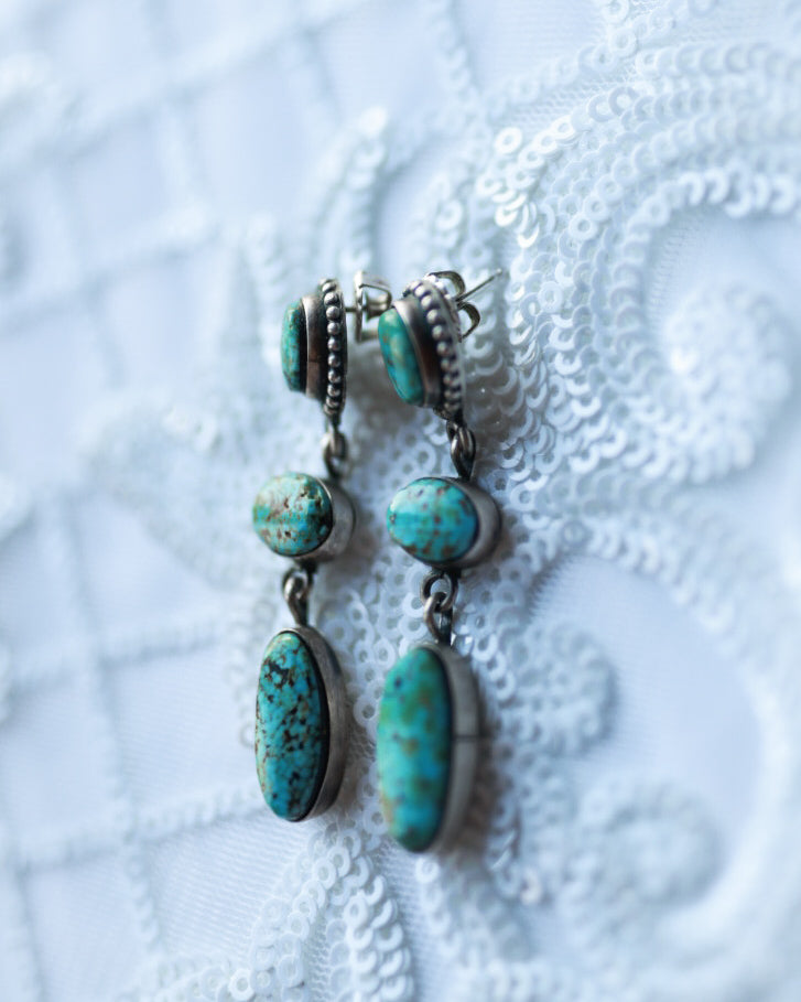 Turquoise Earrings - Smokin' Blues Turquoise