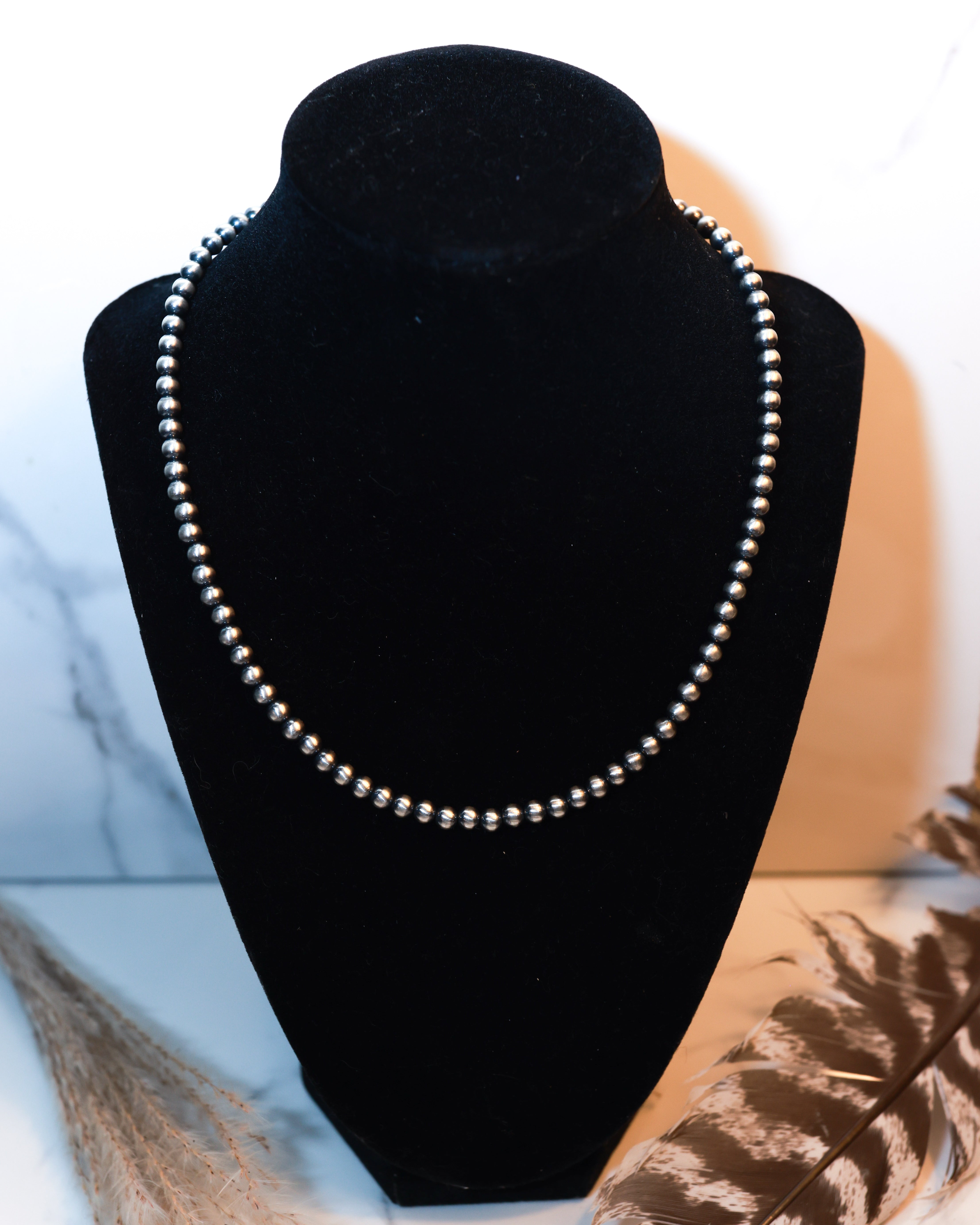 Navajo Pearl Necklace - 5MM 18” – Smokin' Blues Turquoise