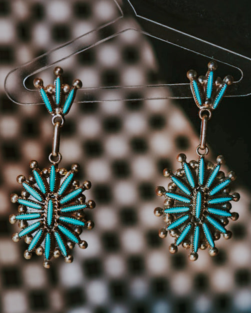 Turquoise Earrings - Smokin' Blues Turquoise