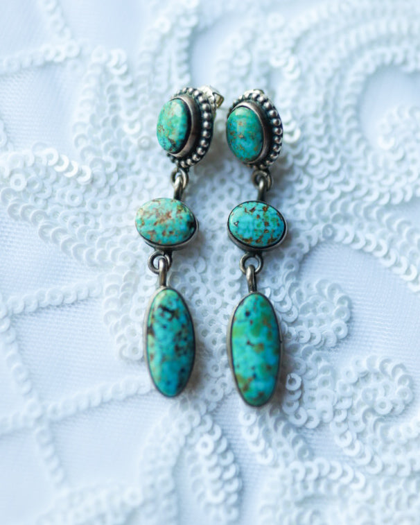 Turquoise Earrings - Smokin' Blues Turquoise