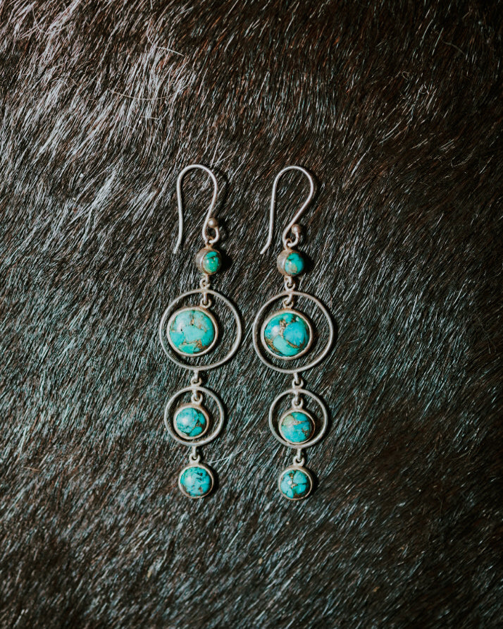Turquoise earrings - Smokin' Blues Turquoise