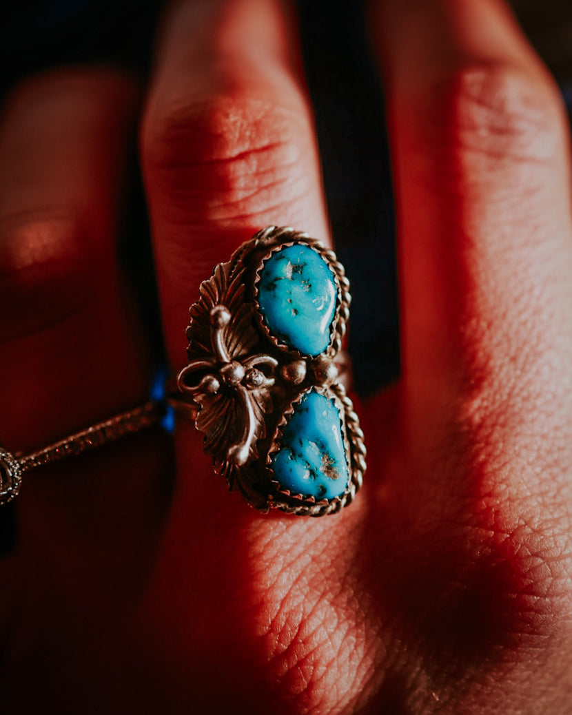 Turquoise Ring - Smokin' Blues Turquoise