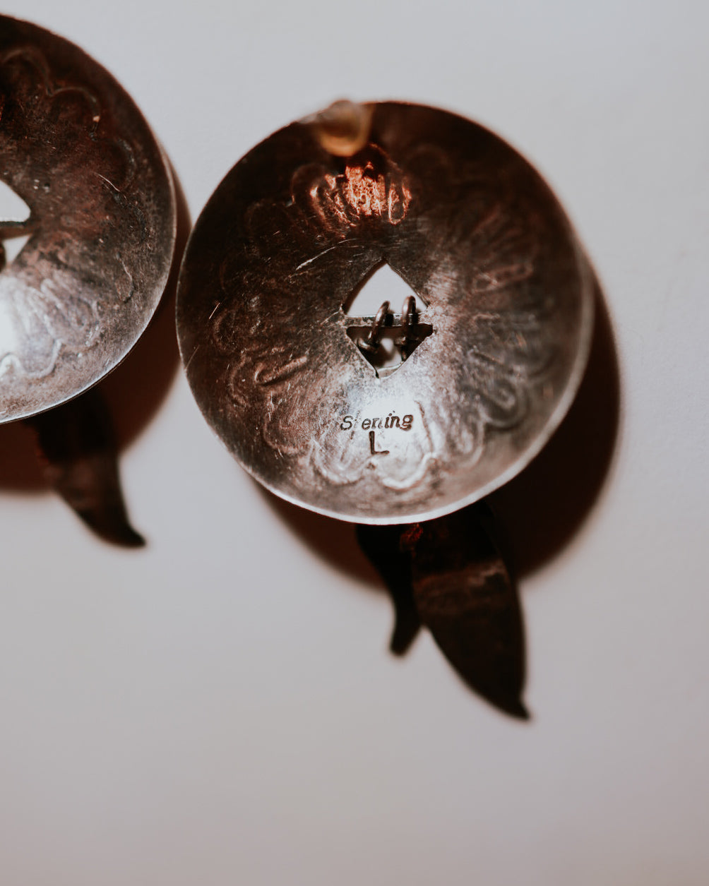 Sterling Silver Feather Earrings - Smokin' Blues Turquoise