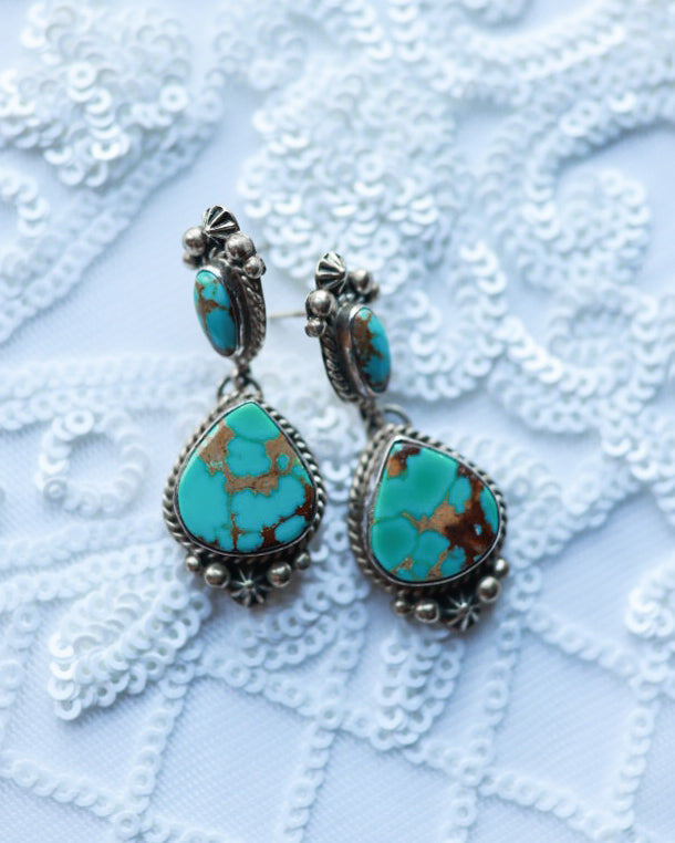 Turquoise earrings - Smokin' Blues Turquoise