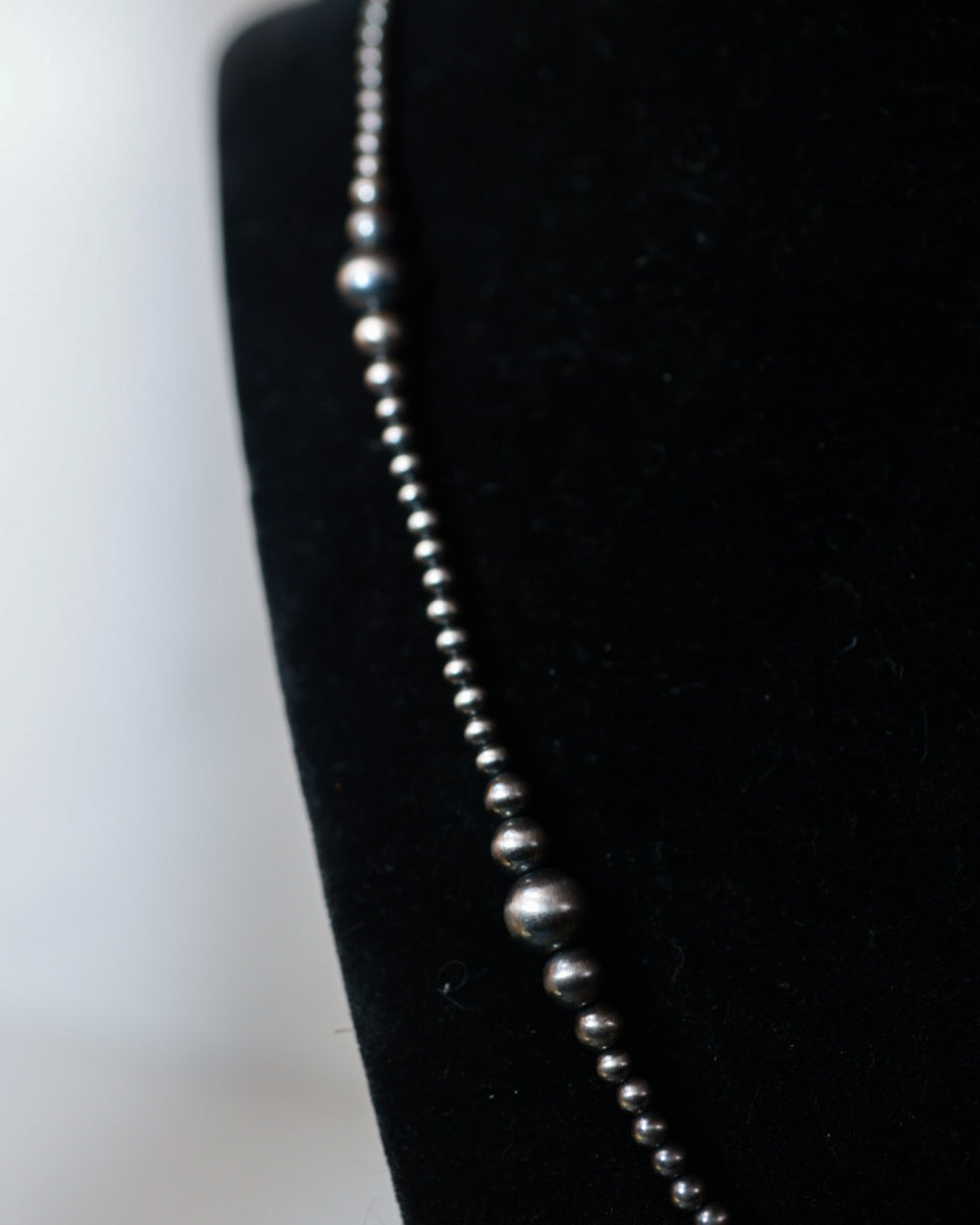 Navajo Pearl Necklace - 20” - Smokin' Blues Turquoise