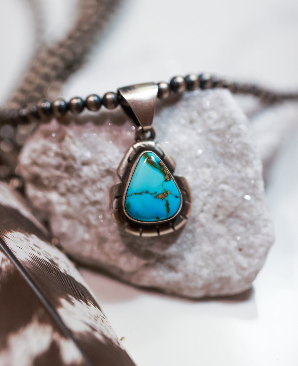 Turquoise pendant - Smokin' Blues Turquoise
