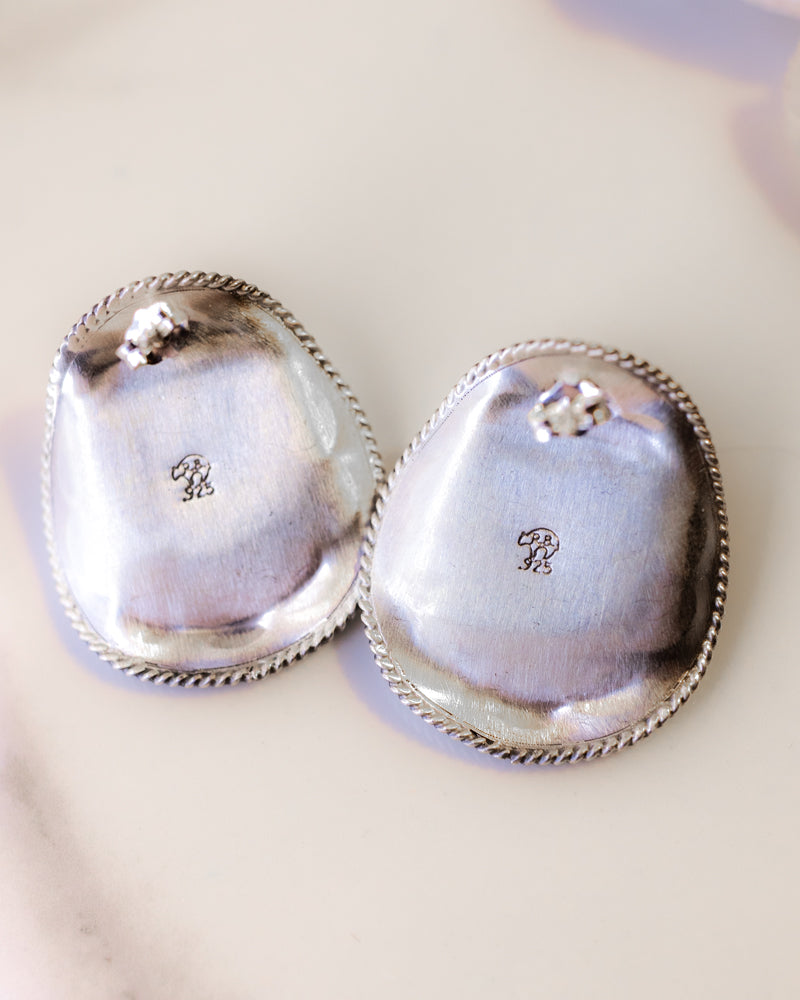 Sterling Silver Cowboy Hat Earrings - Smokin' Blues Turquoise