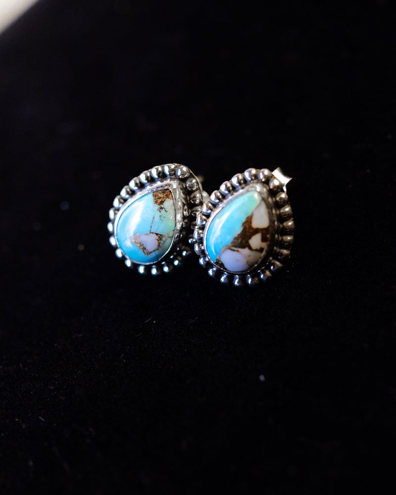 Cotton Candy Earrings - Smokin' Blues Turquoise