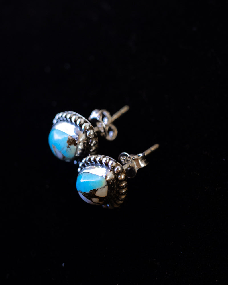 Cotton Candy Earrings - Smokin' Blues Turquoise