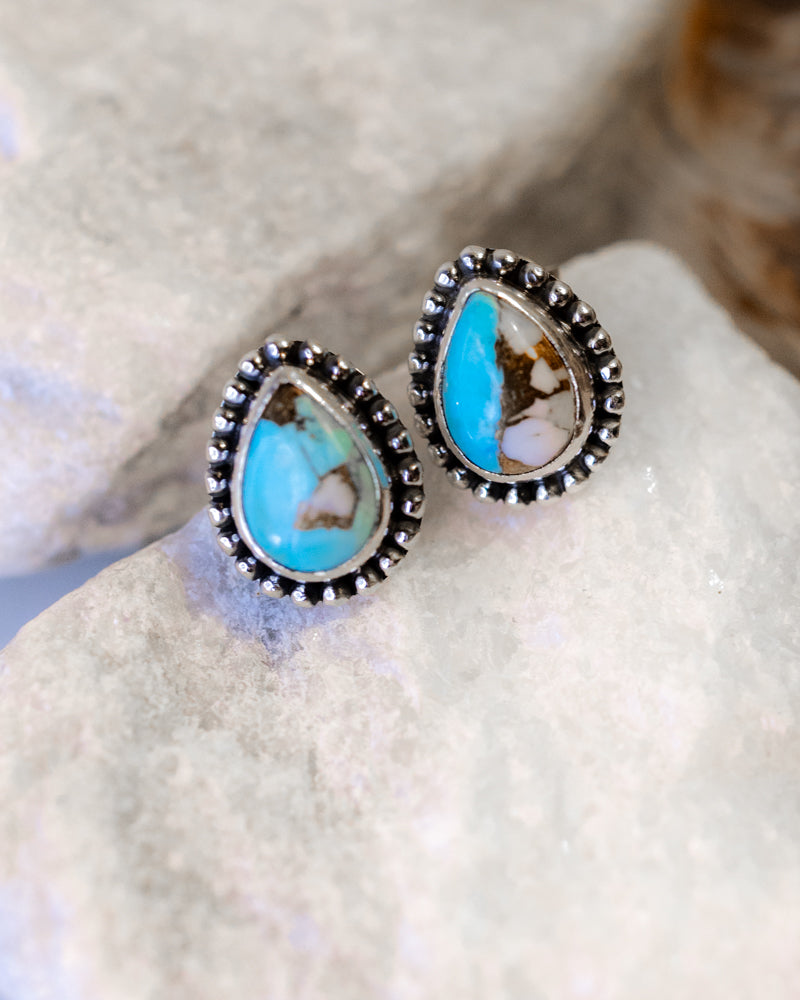 Cotton Candy Earrings - Smokin' Blues Turquoise