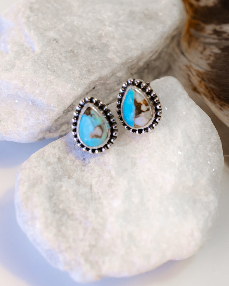 Cotton Candy Earrings - Smokin' Blues Turquoise