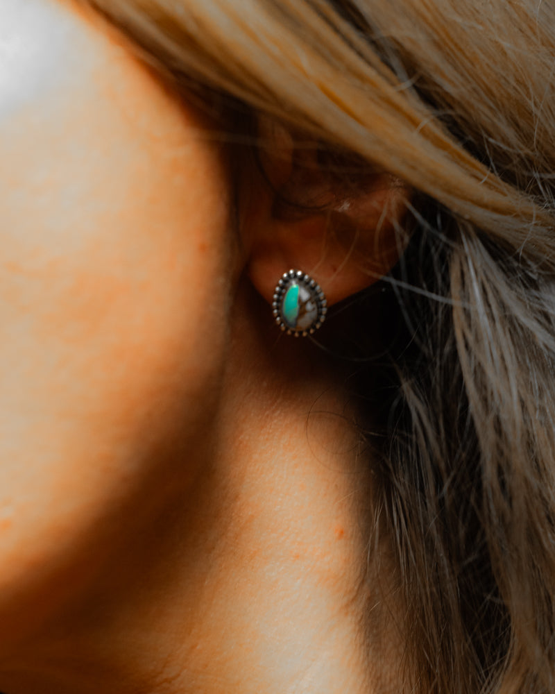 Cotton Candy Earrings - Smokin' Blues Turquoise