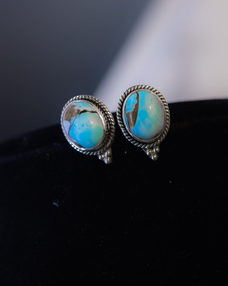 Cotton Candy Earrings - Smokin' Blues Turquoise