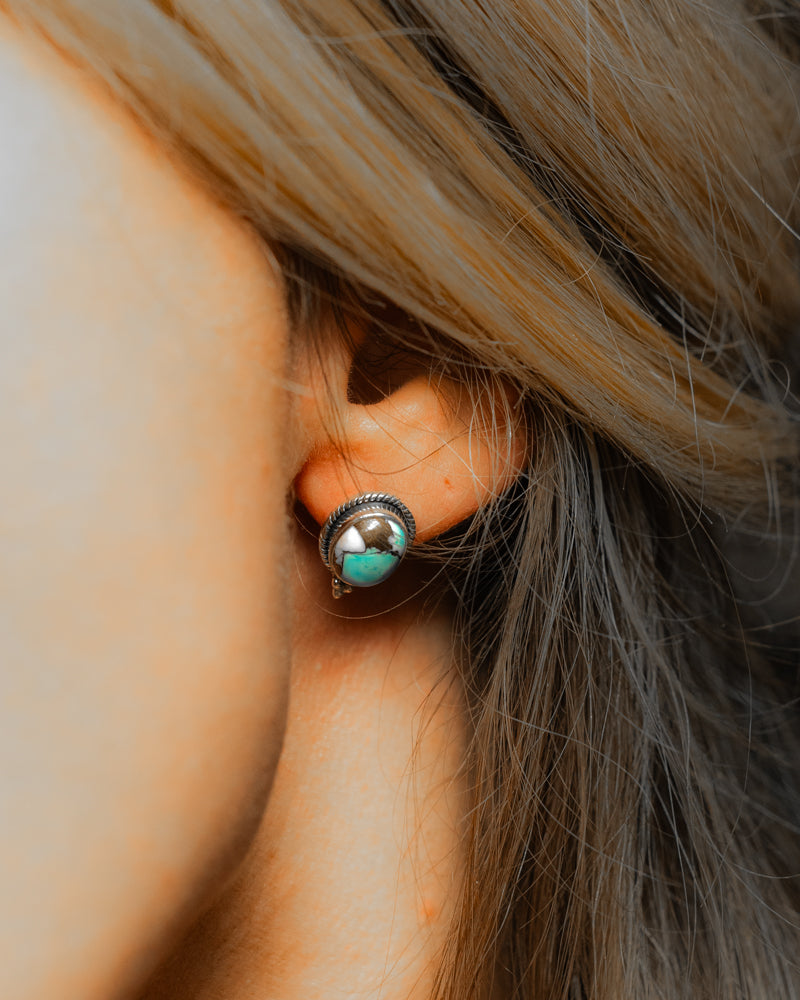 Cotton Candy Earrings - Smokin' Blues Turquoise