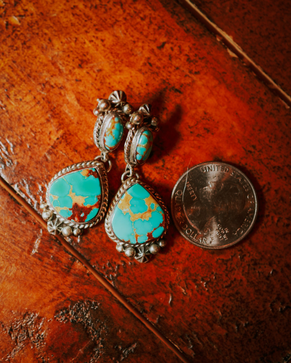 Turquoise earrings - Smokin' Blues Turquoise