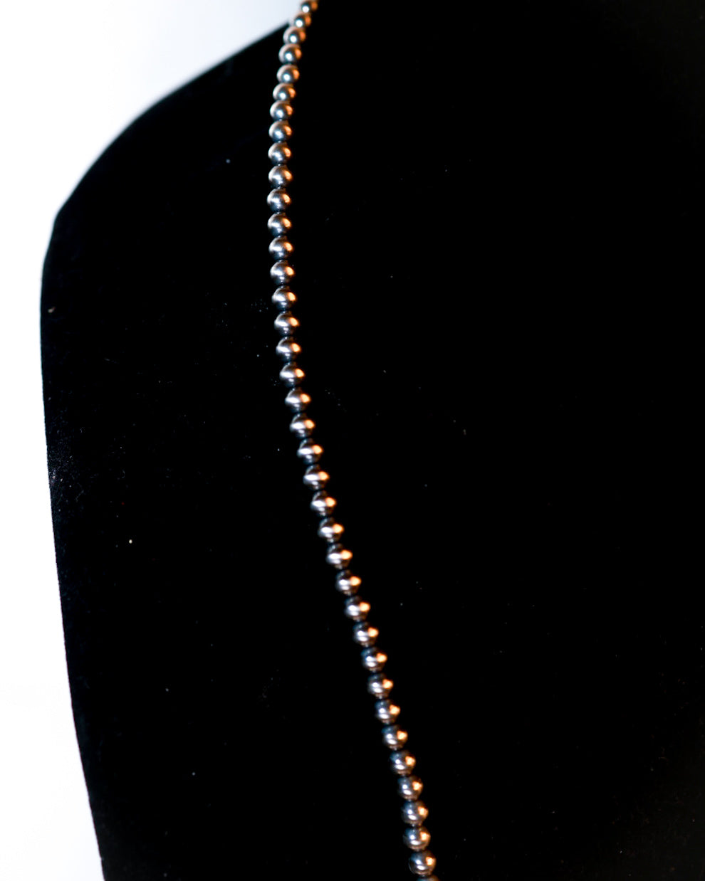Navajo Pearl Necklace - 4MM 24” - Smokin' Blues Turquoise