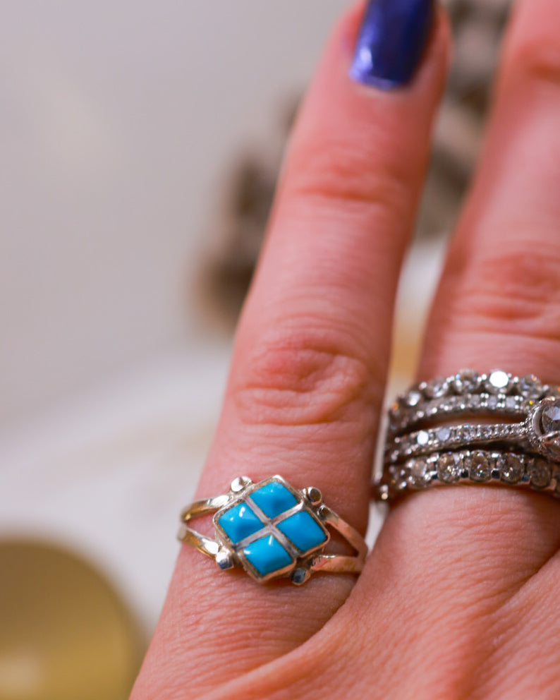 Turquoise Ring | Size 6.5 - Smokin' Blues Turquoise