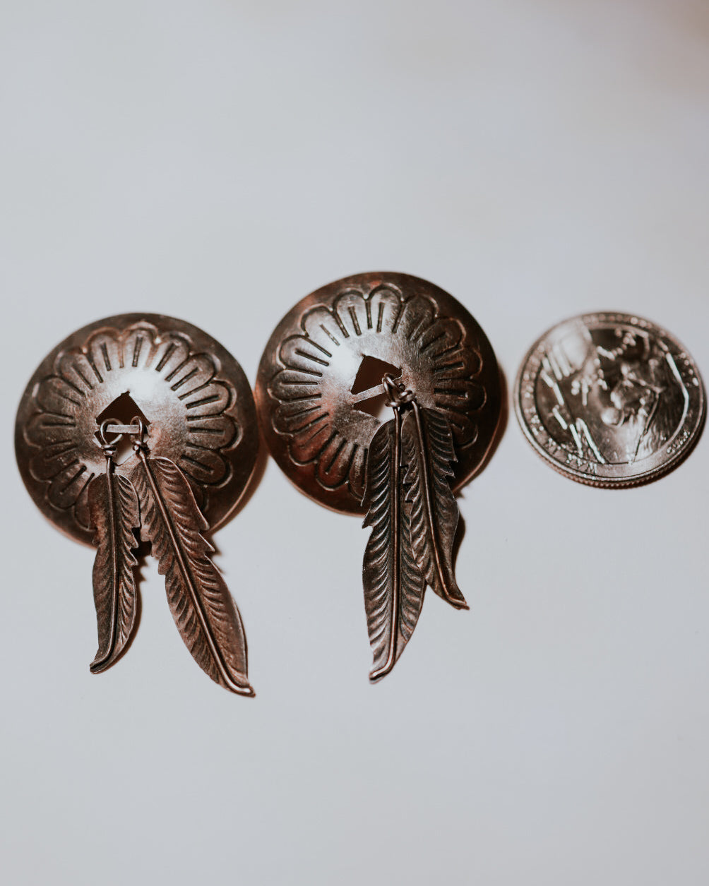 Sterling Silver Feather Earrings - Smokin' Blues Turquoise