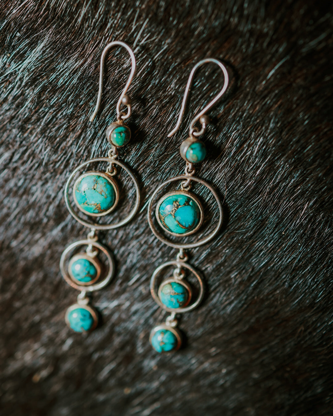 Turquoise earrings - Smokin' Blues Turquoise