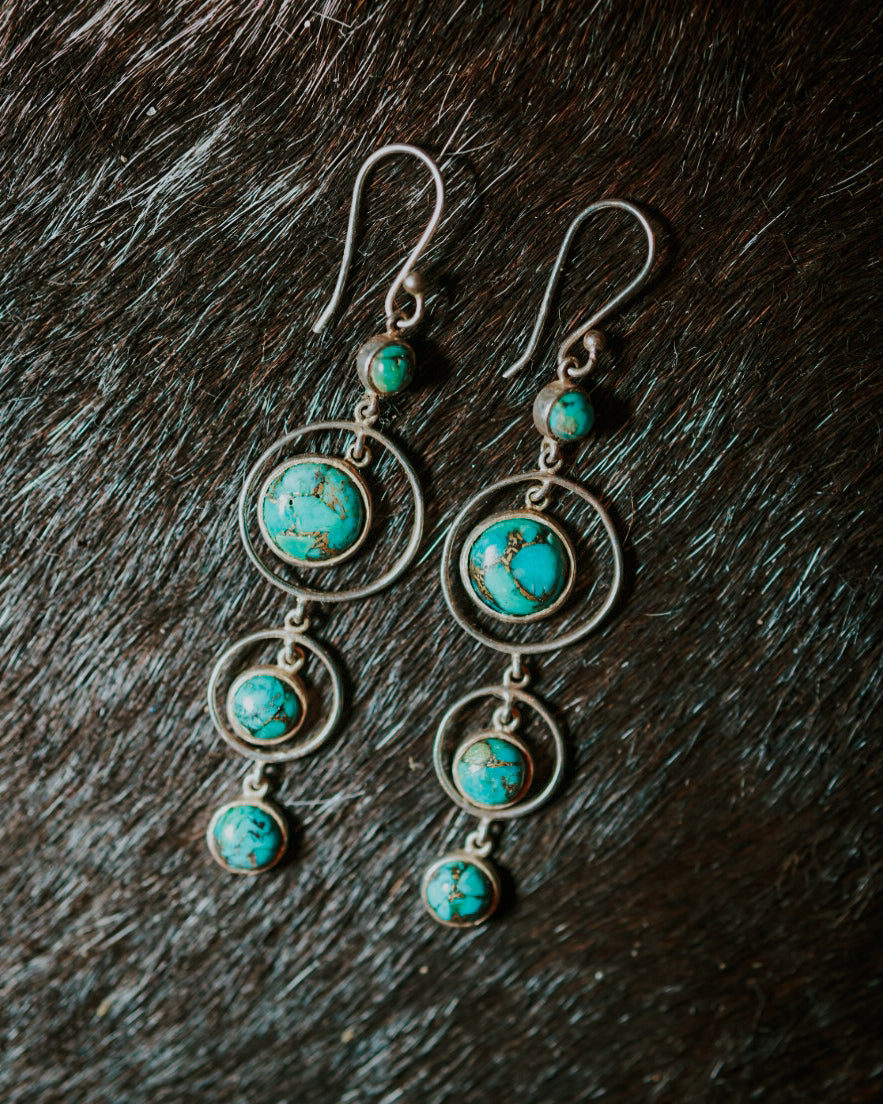 Turquoise earrings - Smokin' Blues Turquoise