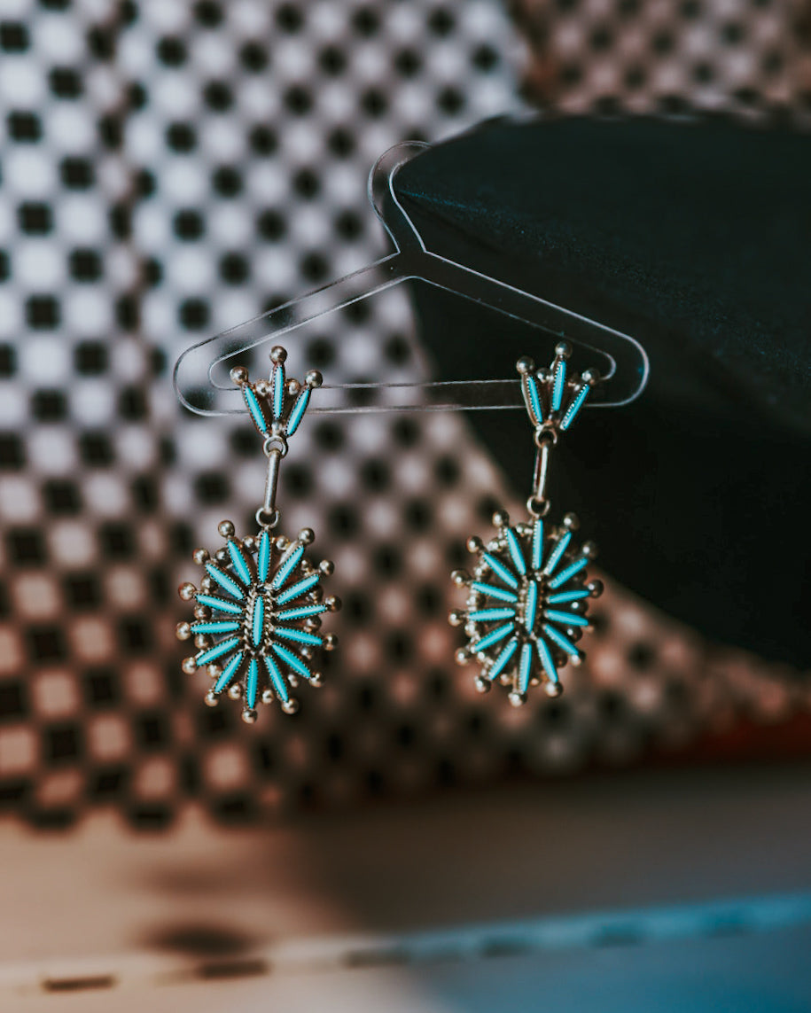 Turquoise Earrings - Smokin' Blues Turquoise