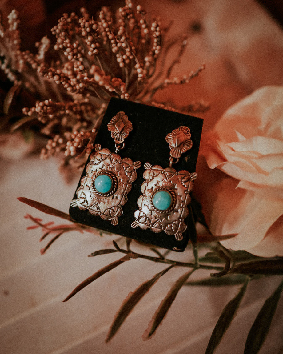 Turquoise Earrings - Smokin' Blues Turquoise