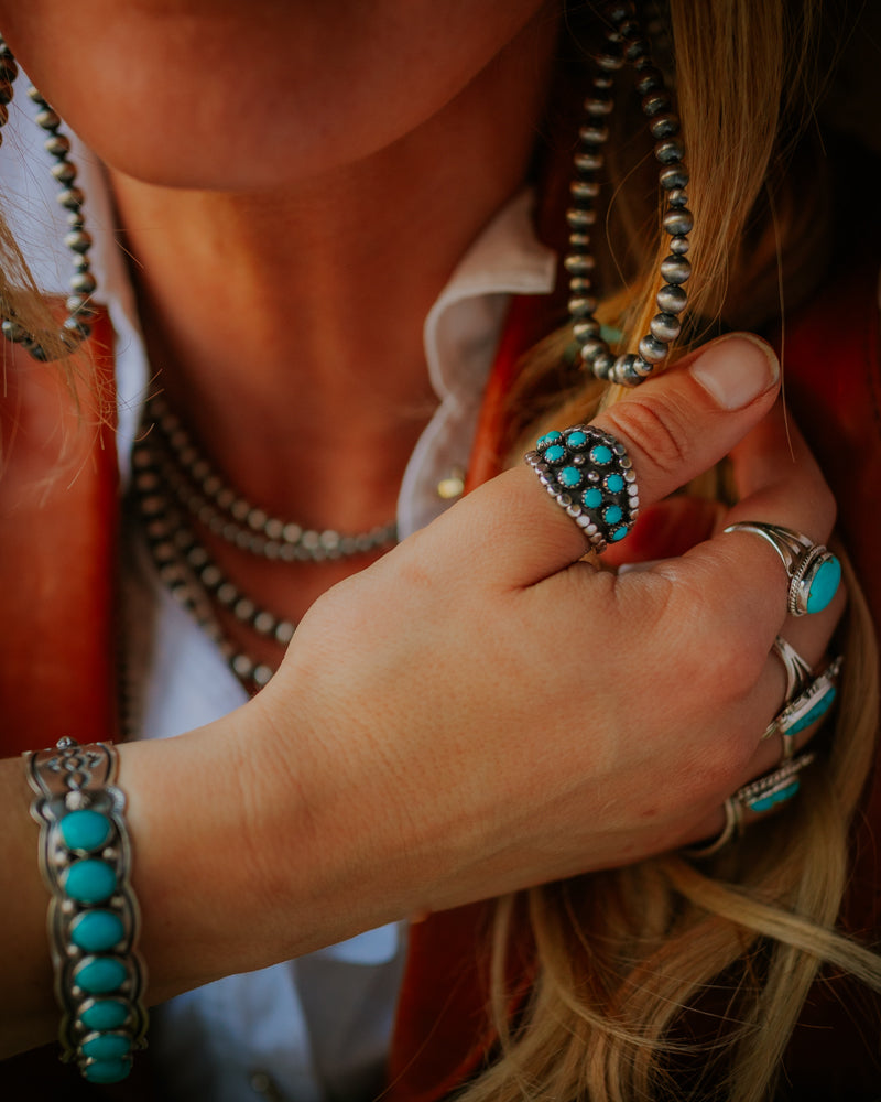 Turquoise Ring Size 9 - Smokin' Blues Turquoise