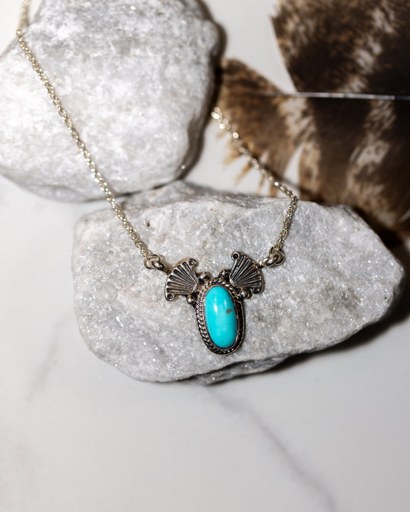 Turquoise Necklace | Kingman Turquoise - Smokin' Blues Turquoise