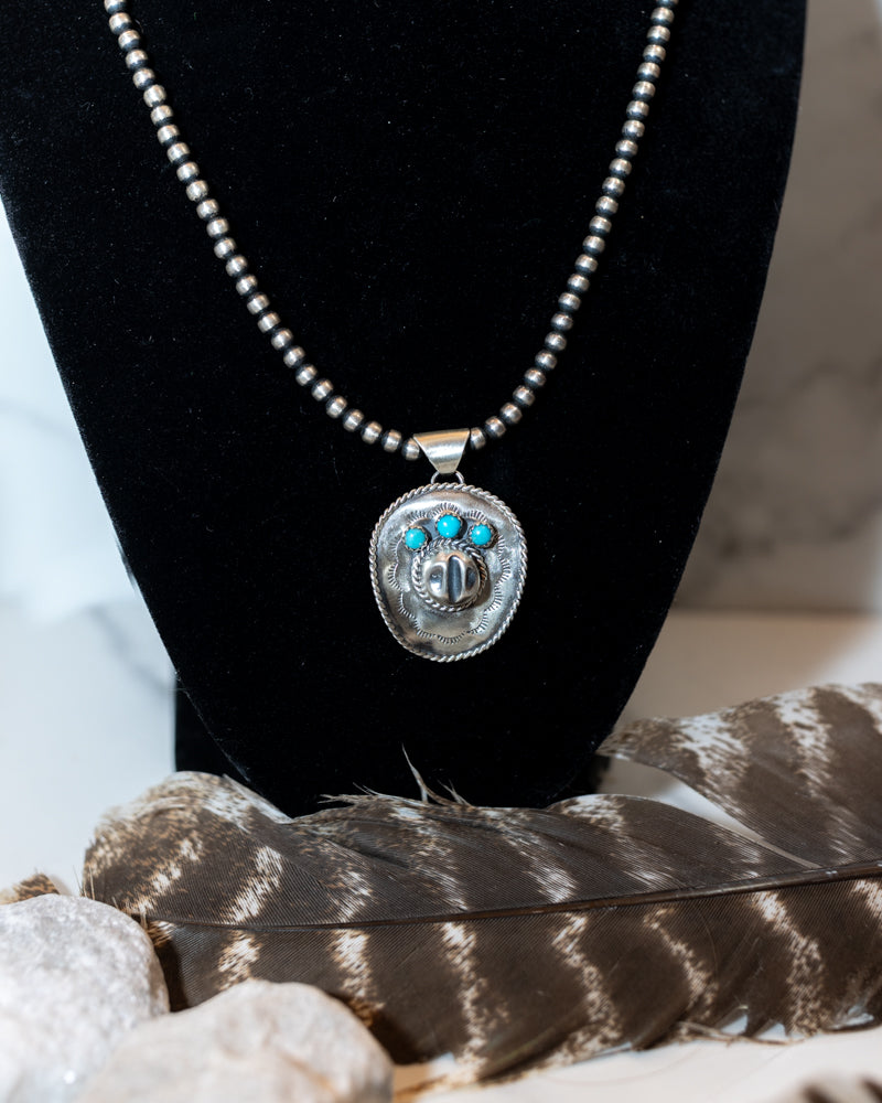 Cowboy Hat Pendant | Authentic Turquoise - Smokin' Blues Turquoise