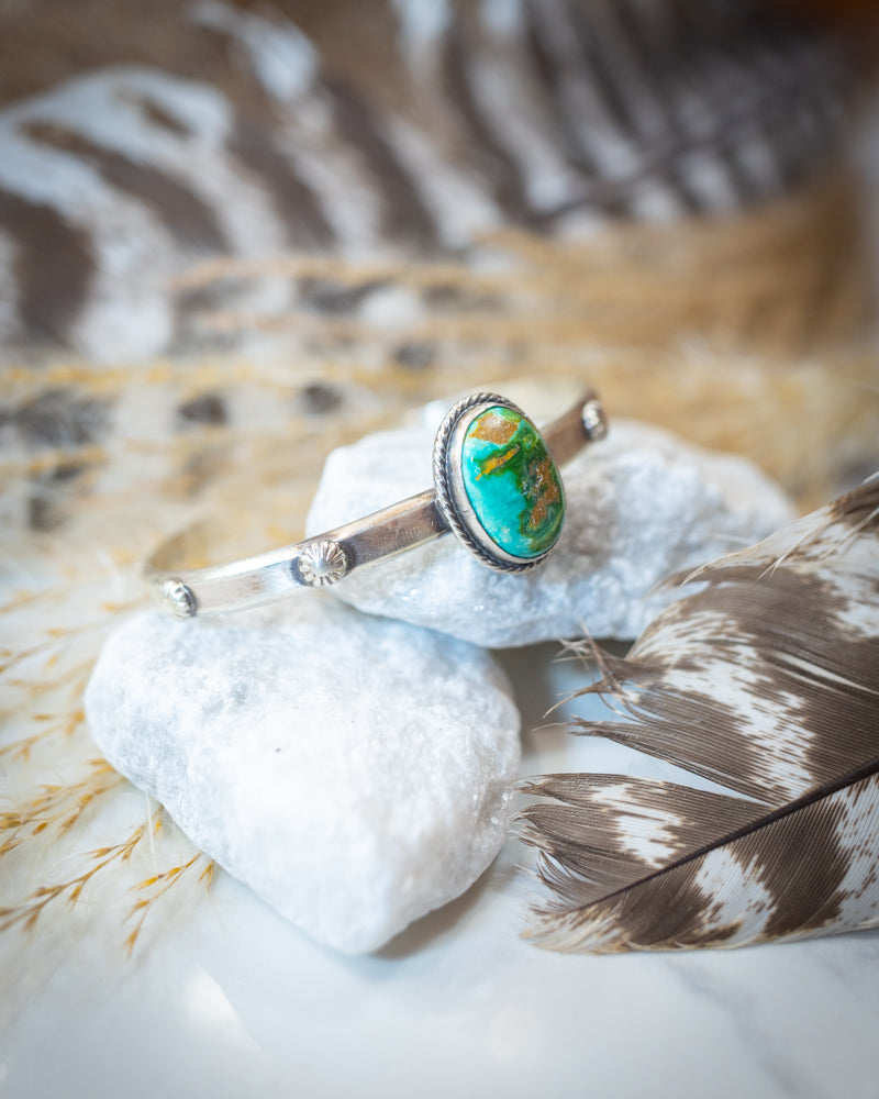Turquoise Cuff - Smokin' Blues Turquoise