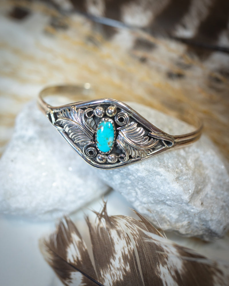 Turquoise Cuff - Smokin' Blues Turquoise