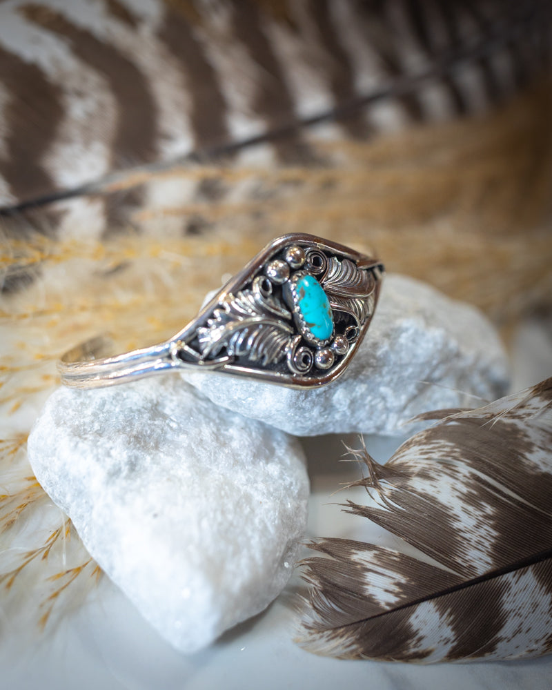 Turquoise Cuff - Smokin' Blues Turquoise