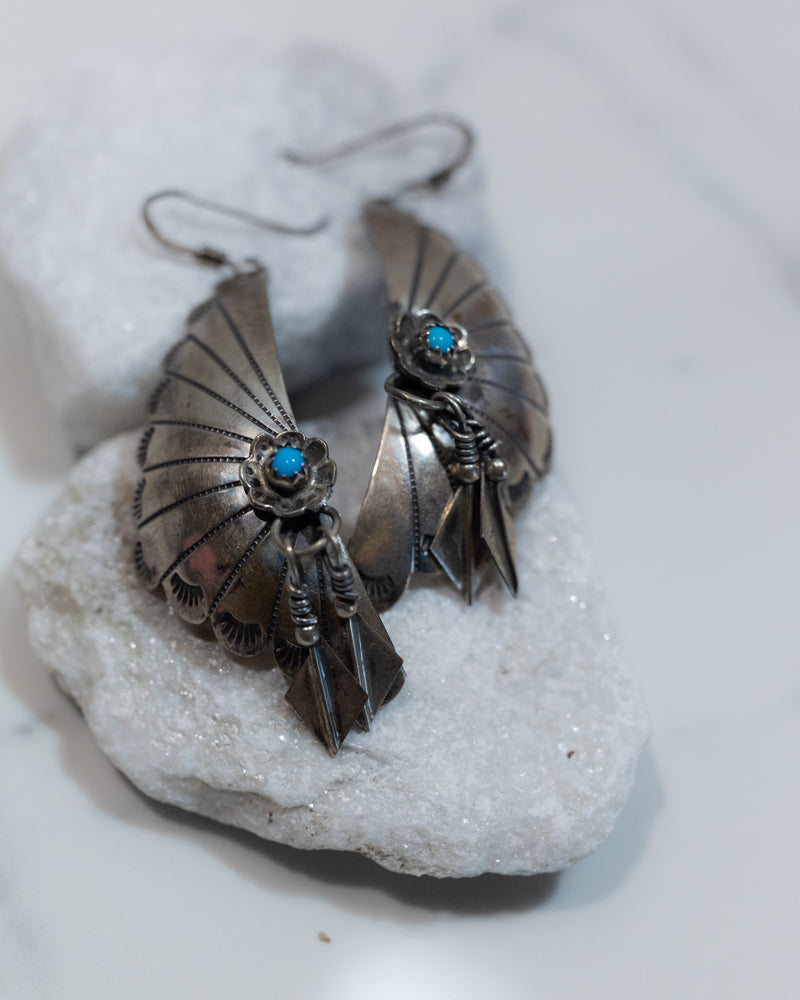 Sterling Silver Feather Earrings