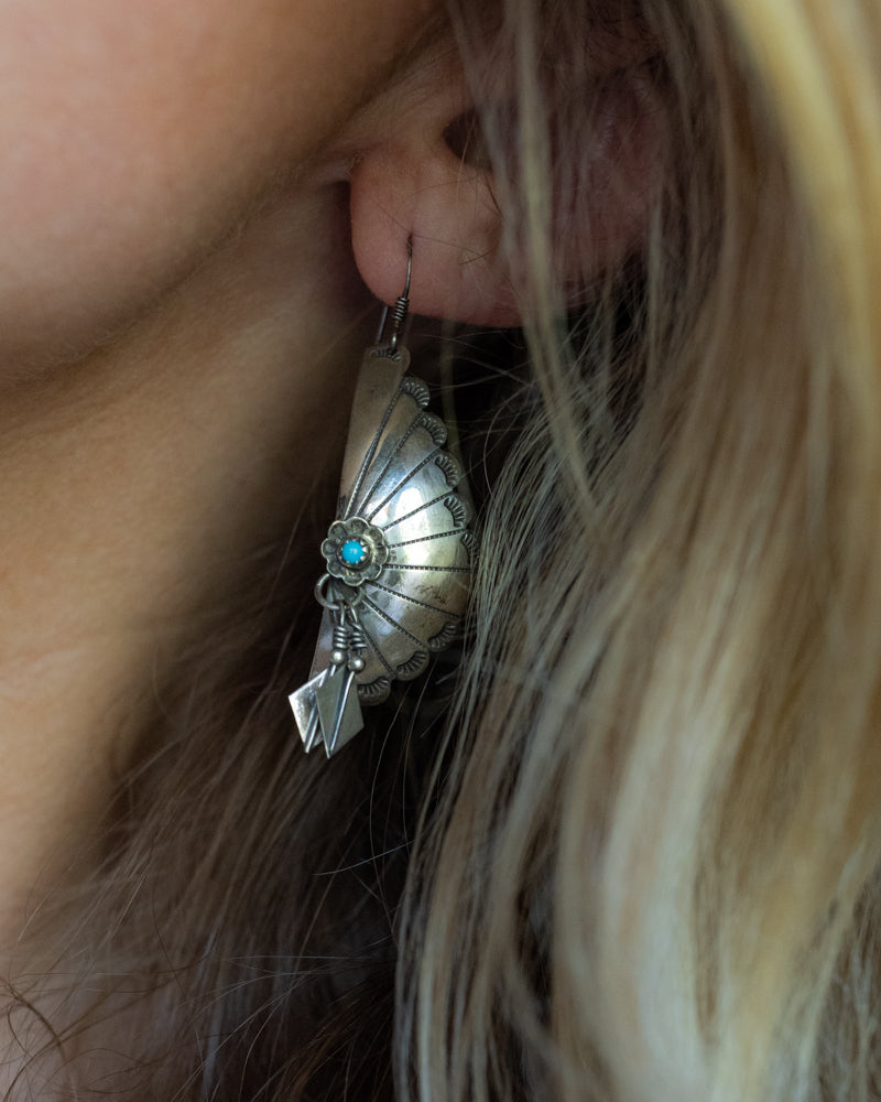 Sterling Silver Earrings - Smokin' Blues Turquoise