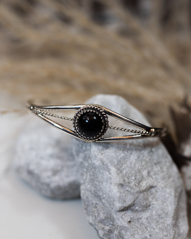 Black Onyx Cuff - Smokin' Blues Turquoise