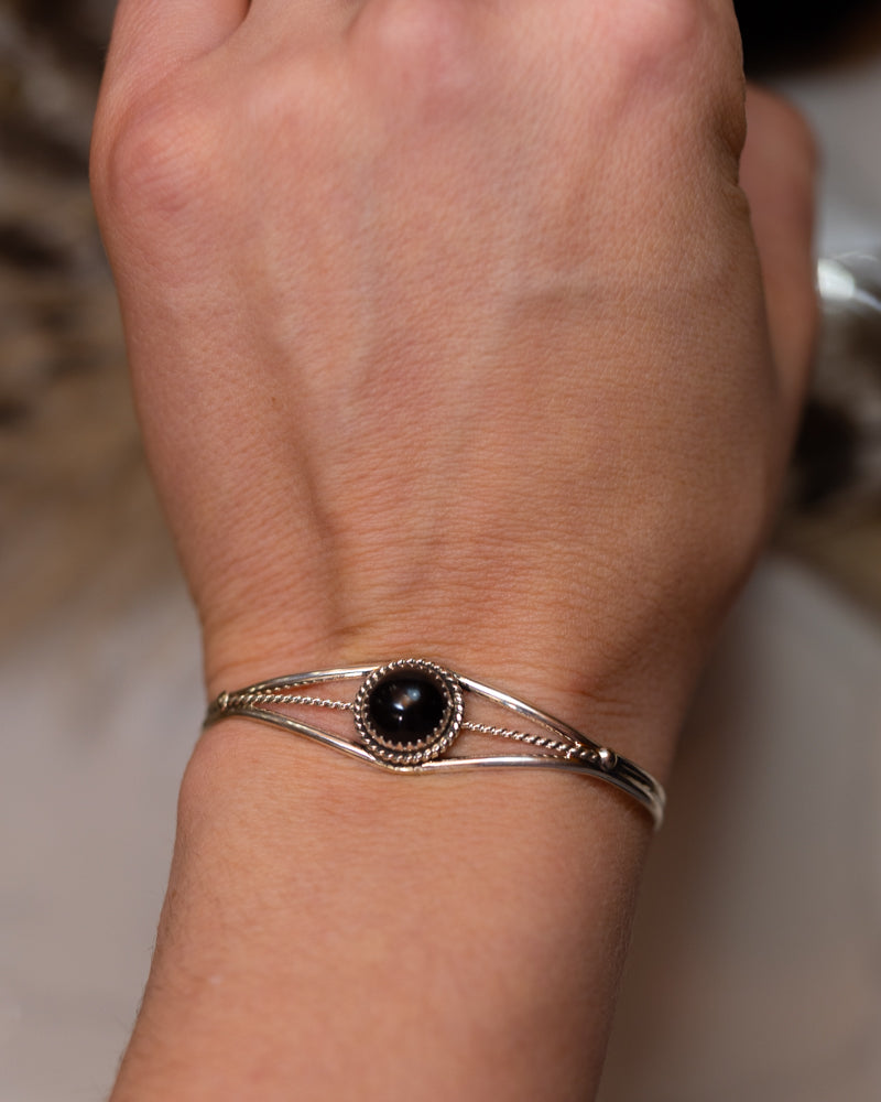 Black Onyx Cuff - Smokin' Blues Turquoise